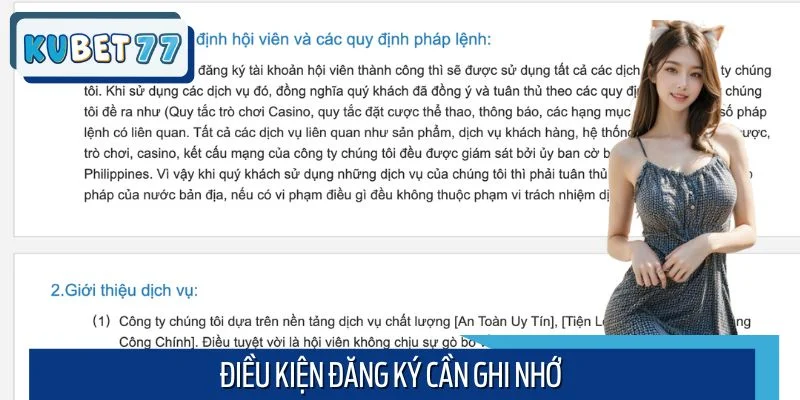 Điều kiện cần tuân thủ nghiêm túc khi tạo tài khoản