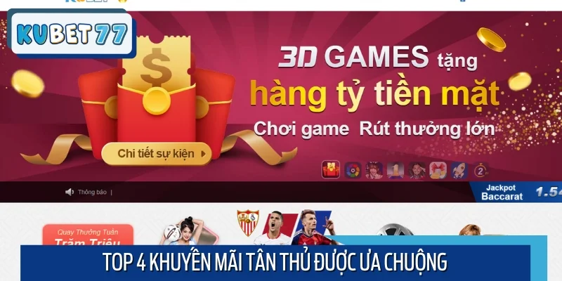 Top 4 khuyến mãi tân thủ được ưa chuộng nhất hiện nay
