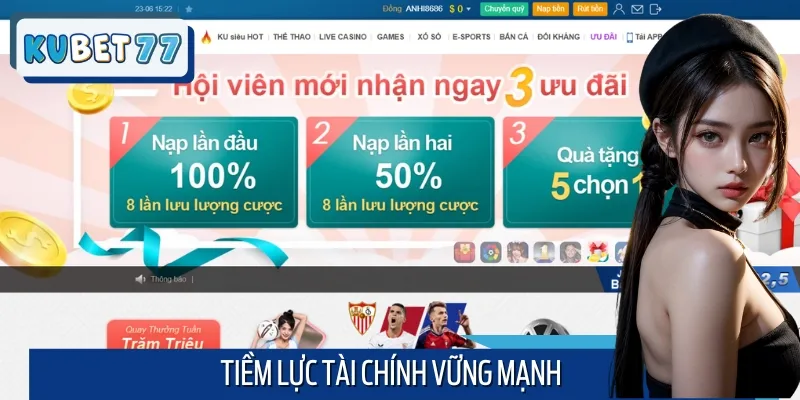 Tiềm lực tài chính là một trong những ưu thế lớn nhất của Kubet77